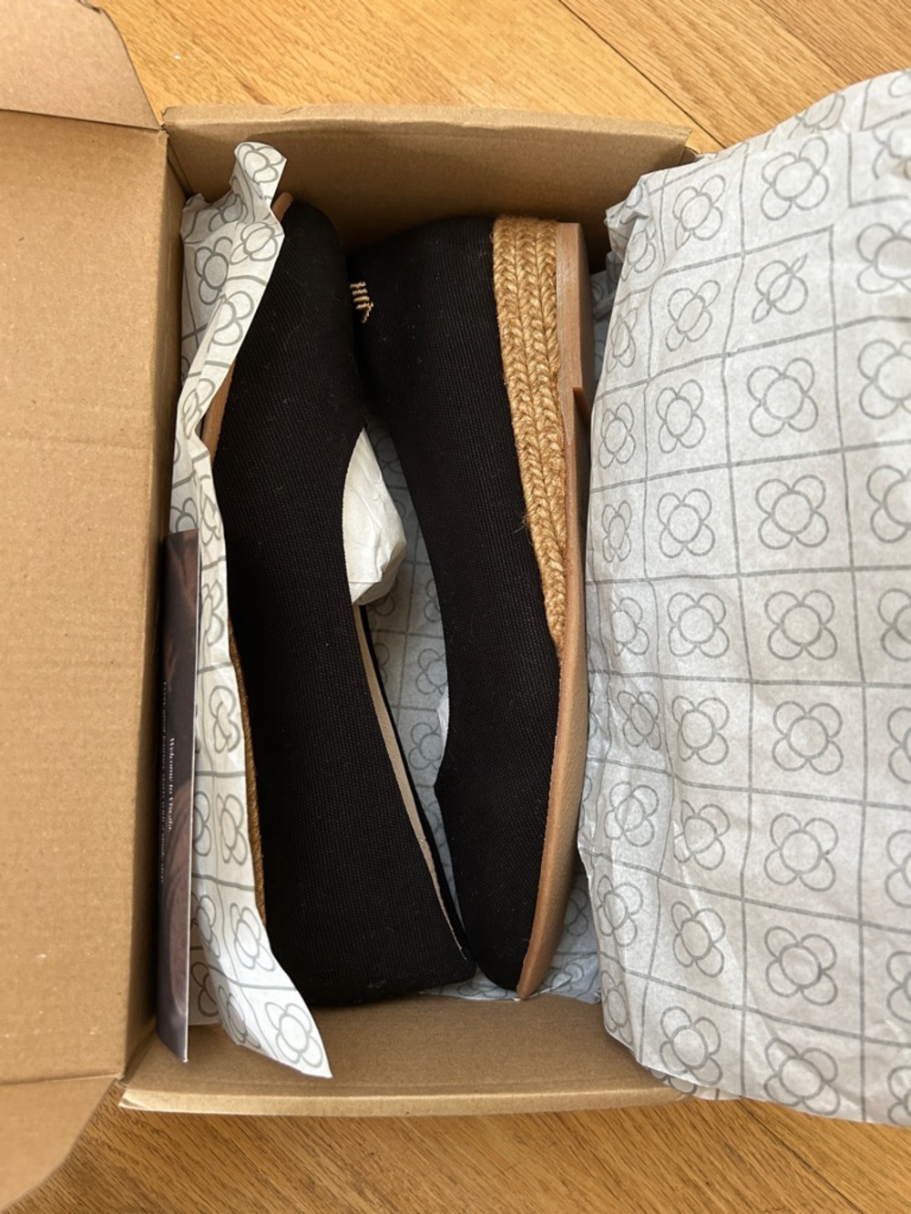 Black Canvas Slip-On Espadrille Flats - Picture 4 of 5